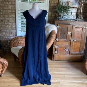 GINA BACCONI LUXURY NAVY MAXI DRESS PLUS 16 EXCELLENT